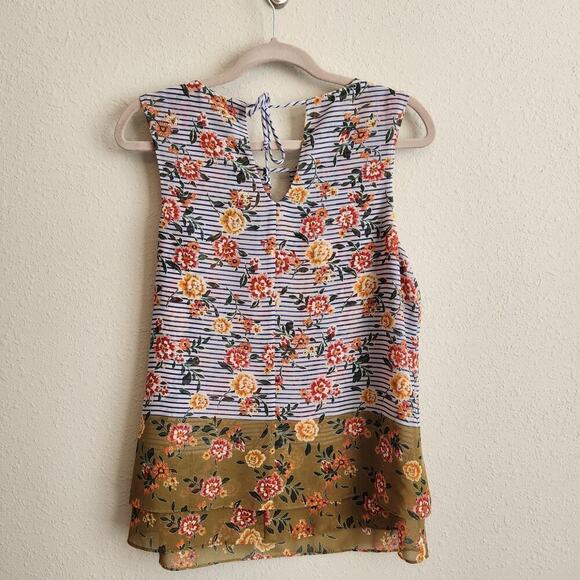 CAbi Penelope Mixed Print Striped Sleeveless Tunic Style 5354 Size Medium - Picture 9 of 12